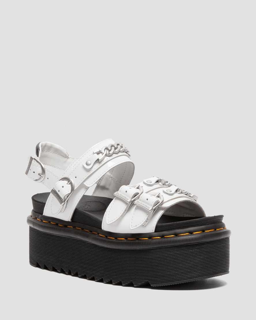 Dr Martens Voss II Chain Patent Leather Naisten Platform Sandaalit Valkoinen  Suomi |  9534XBICS