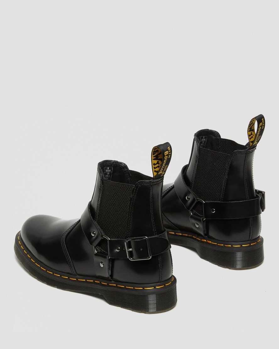 Dr Martens Wincox Smooth Leather Buckle Naisten Chelsea Saappaat Mustat  Suomi |  1593IJGHT