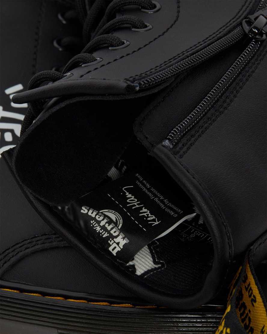 Dr Martens Youth Keith Haring 1460 Leather Lasten Nauhasaappaat Black/White  Suomi |  5874NMAKG