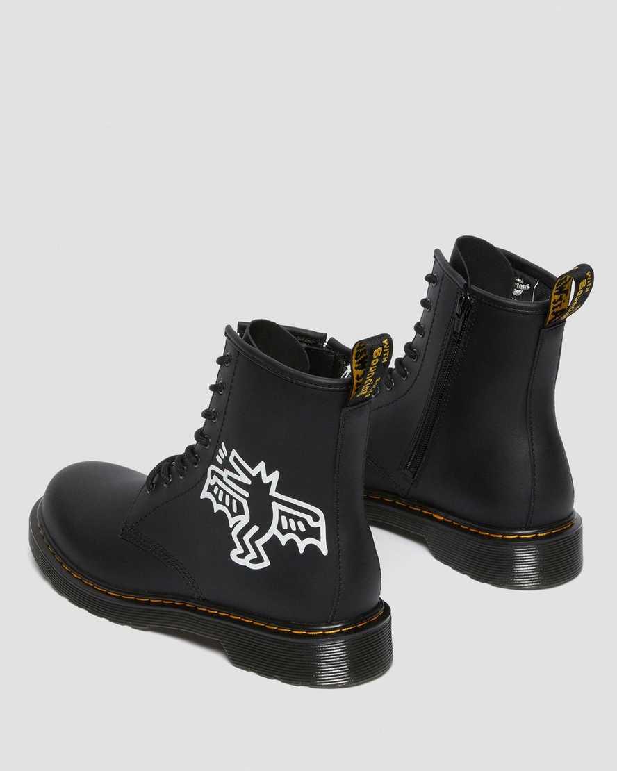 Dr Martens Youth Keith Haring 1460 Leather Lasten Nauhasaappaat Black/White  Suomi |  5874NMAKG