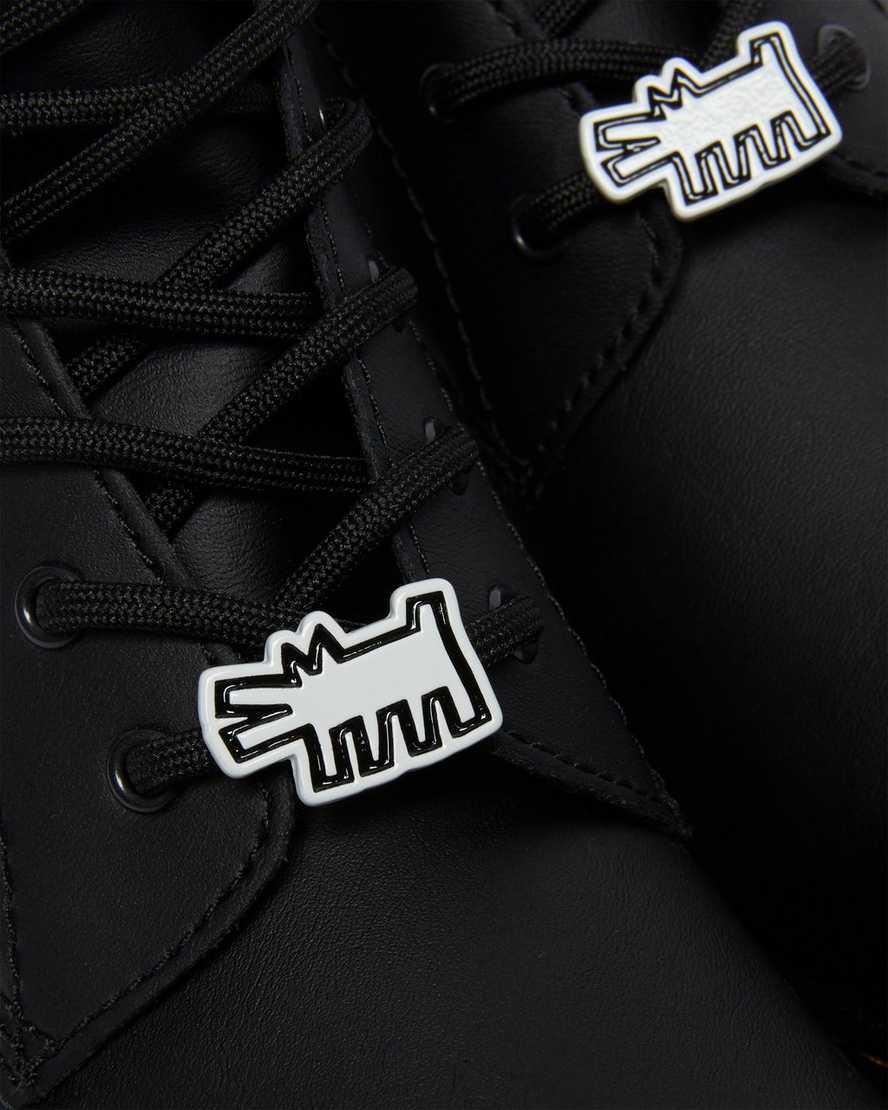 Dr Martens Youth Keith Haring 1460 Leather Lasten Nauhasaappaat Black/White  Suomi |  5874NMAKG