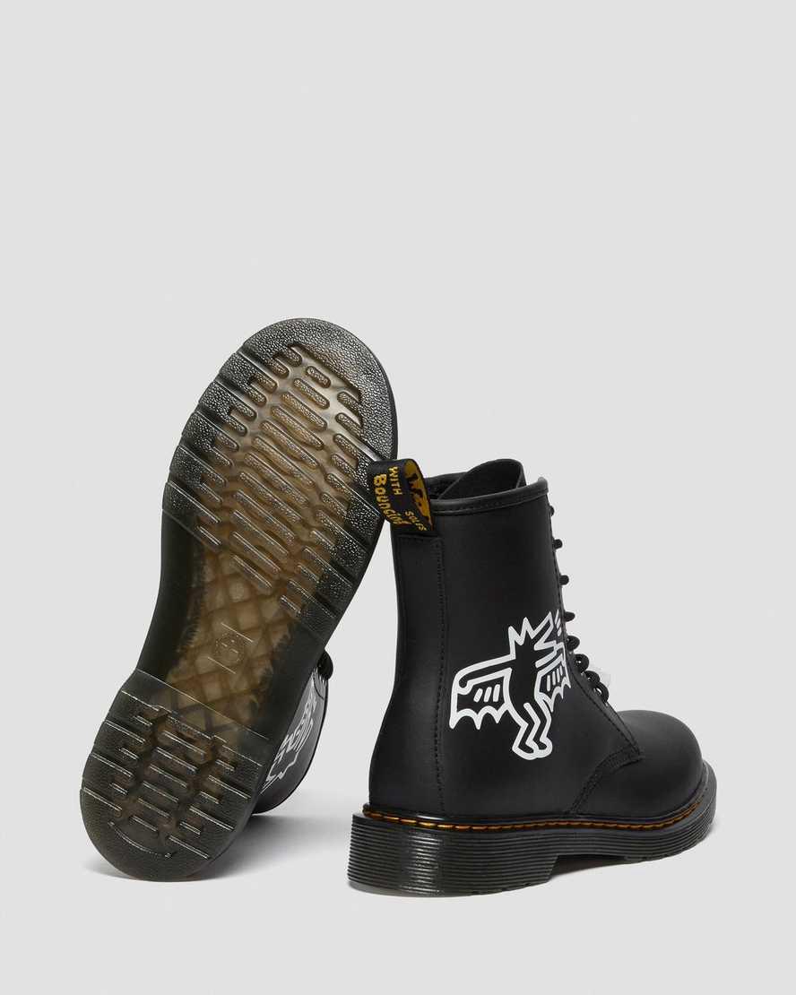 Dr Martens Youth Keith Haring 1460 Leather Lasten Nauhasaappaat Black/White  Suomi |  5874NMAKG